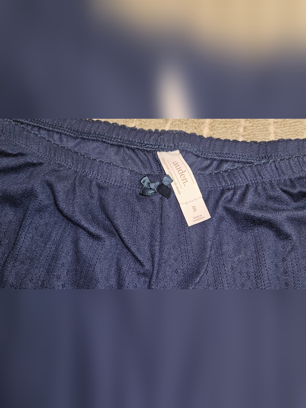 Auden Women’s Plus Size Navy Short Sleeve Pajama Set - Picture 7 of 7